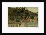 View of a Red House with a Picket Fence, 1854 by American School