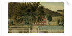 View of a Red House with a Picket Fence, 1854 by American School