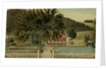 View of a Red House with a Picket Fence, 1854 by American School