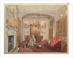 Library - Music Room with the Northwick Bacchus and Ariadne after Titian, c.1830 by English School