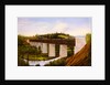 View of a covered bridge and railroad, c.1870 by American School