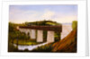 View of a covered bridge and railroad, c.1870 by American School