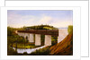 View of a covered bridge and railroad, c.1870 by American School
