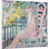 Portrait of Dolly Davis on a balcony in front of the old bridge of Alma by Jacqueline Marval