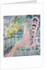 Portrait of Dolly Davis on a balcony in front of the old bridge of Alma by Jacqueline Marval