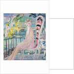 Portrait of Dolly Davis on a balcony in front of the old bridge of Alma by Jacqueline Marval