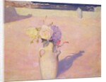 Flowers in a Vase against a background of Mustapha, Algiers, 1891 by Charles Edward Conder