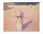 Flowers in a Vase against a background of Mustapha, Algiers, 1891 by Charles Edward Conder