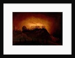 Nottingham Castle on Fire, 10 October 1831, mid-19th century by Henry Dawson