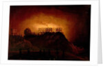 Nottingham Castle on Fire, 10 October 1831, mid-19th century by Henry Dawson