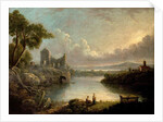 River Scene with Sea and Classical Ruins by Richard (after) Wilson