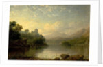 Lake Scene with Ruined Castle and Mountains, 19th century by George F. Buchanan