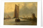 River Scene with Shipping by English School
