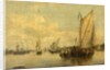River Scene with Shipping by English School