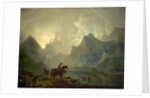 Llanberis Lake and Dolbadarn Castle, North Wales, 1777 by George the Elder Barret