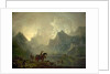 Llanberis Lake and Dolbadarn Castle, North Wales, 1777 by George the Elder Barret