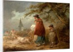 Woman, Child and Dog on a Road by George Morland