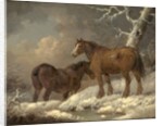 Two Horses in the Snow by George Morland