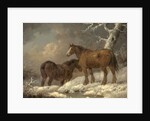 Two Horses in the Snow by George Morland
