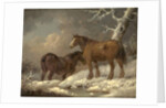 Two Horses in the Snow by George Morland