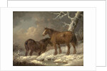 Two Horses in the Snow by George Morland
