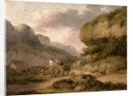 Landscape with Horses, Cart and Figures by George Morland