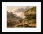 Landscape with Horses, Cart and Figures by George Morland