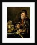 An Old Man with Broken Eggs by William van (attr.to) Odekerken