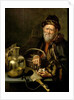 An Old Man with Broken Eggs by William van (attr.to) Odekerken