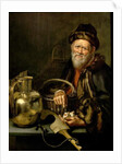 An Old Man with Broken Eggs by William van (attr.to) Odekerken