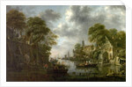 River Scene with Boats and Figures, 1665 by Claes Molenaer