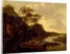 River Scene with Boat by Dutch School