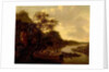 River Scene with Boat by Dutch School