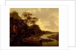 River Scene with Boat by Dutch School