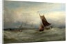 Boats in a Gale off Ostend, Belgium, 1875 by Edwin Hayes