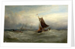 Boats in a Gale off Ostend, Belgium, 1875 by Edwin Hayes
