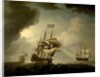 Three English Men-of-War Getting Underway in a Fresh Breeze by Peter Monamy
