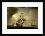 Three English Men-of-War Getting Underway in a Fresh Breeze by Peter Monamy