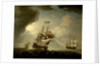 Three English Men-of-War Getting Underway in a Fresh Breeze by Peter Monamy