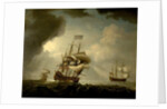 Three English Men-of-War Getting Underway in a Fresh Breeze by Peter Monamy