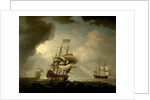Three English Men-of-War Getting Underway in a Fresh Breeze by Peter Monamy