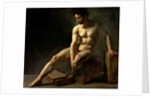 Seated Male Nude by Jean-Baptiste Edouard Detaille