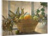 Fruit and Leaves in a Basket by George Sheringham