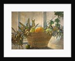 Fruit and Leaves in a Basket by George Sheringham