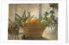 Fruit and Leaves in a Basket by George Sheringham