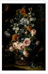 Flowers in a Basket by Jean-Baptiste Monnoyer