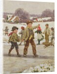 Children Sliding on a Pond by Alice Clausen