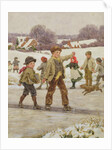 Children Sliding on a Pond by Alice Clausen