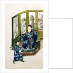 Old Man Seated with a Servant Reading by School Chinese