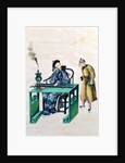 Man with a Long Zither at a Table, with a Servant by School Chinese